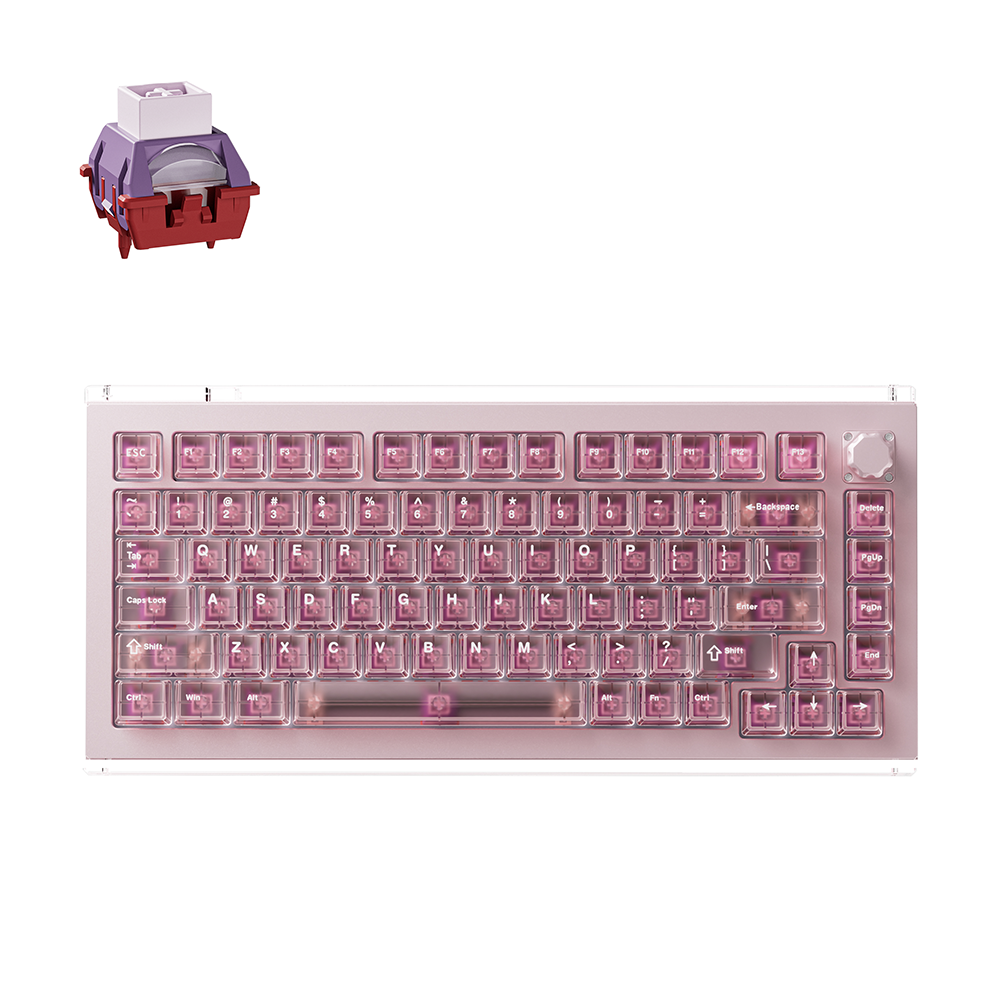 A75 Magnetic Switch Mechanical Keyboard - Pink RGB Backlight USB Gaming 8000Hz Programmable 82 Keys